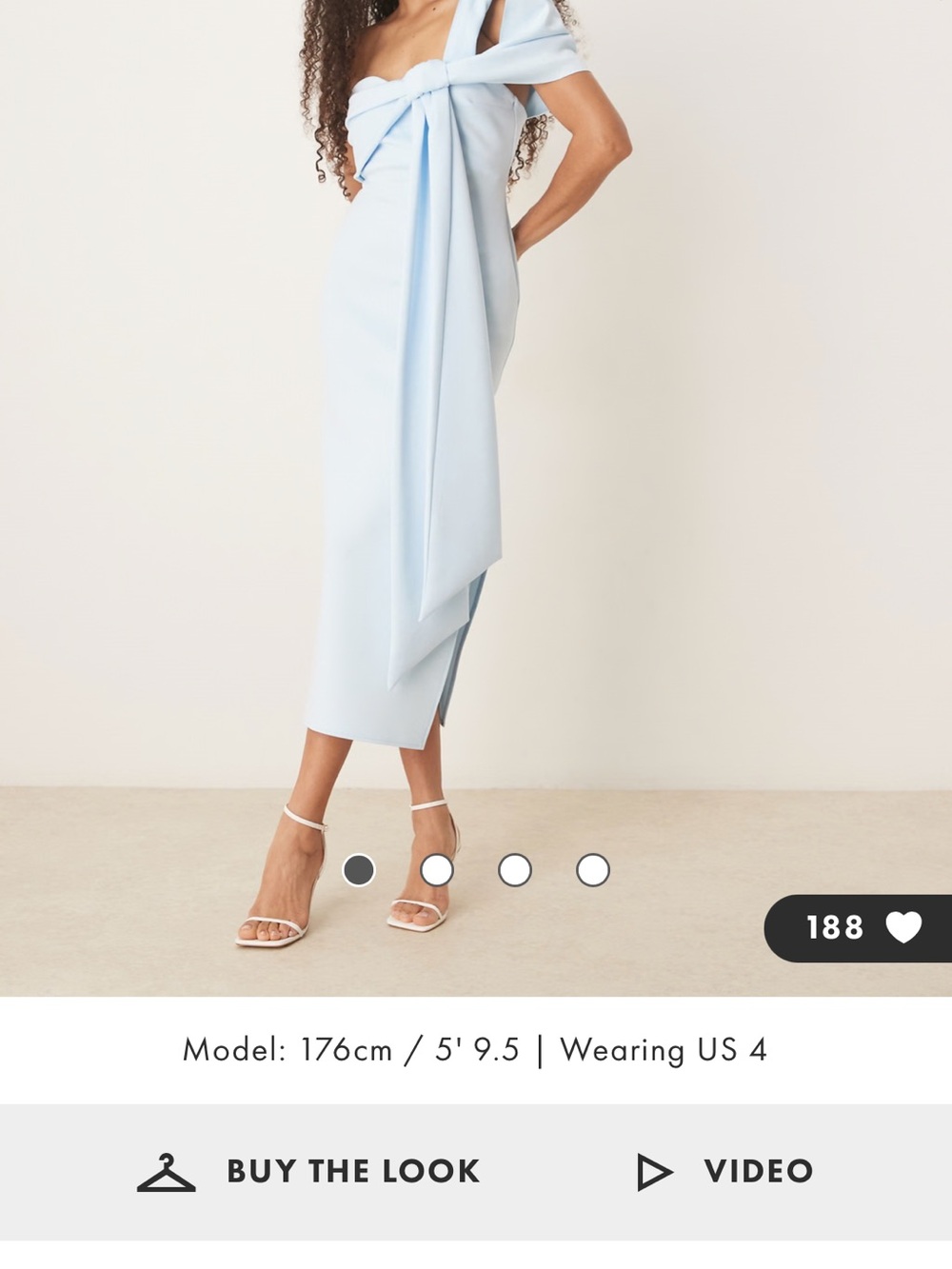 ASOS Pale Blue One-Shoulder Midi Dress